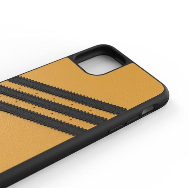 Adidas - iPhone 11 Pro Max Hülle - Hardcase mit Kunstleder Oberfläche - Moulded - gelb/schwarz