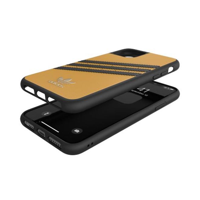 Adidas - iPhone 11 Pro Max Hülle - Hardcase mit Kunstleder Oberfläche - Moulded - gelb/schwarz