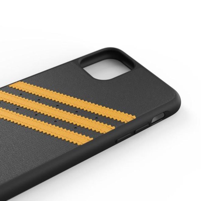 Adidas - iPhone 11 Pro Max Hülle - Hardcase mit Kunstleder Oberfläche - Moulded - schwarz/gelb