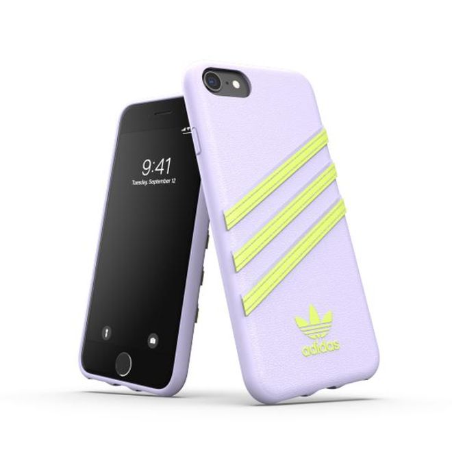 Adidas - iPhone SE (2022) / SE (2020) / 8 / 7 / 6S / 6 Hülle - Hardcase mit strukturierter Oberfläche - Moulded - lila