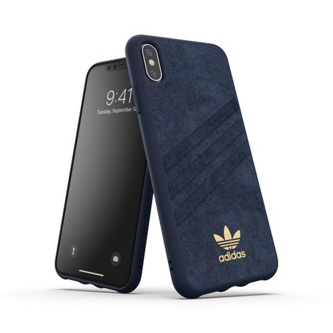 Adidas - iPhone XS Max Hülle - Hardcase mit Ultrasuede Oberfläche - Moulded - blau