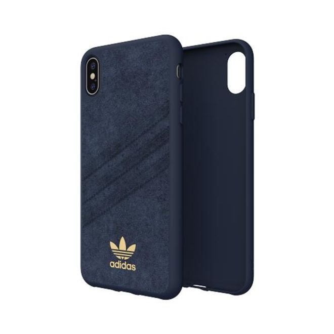 Adidas - iPhone XS Max Hülle - Hardcase mit Ultrasuede Oberfläche - Moulded - blau