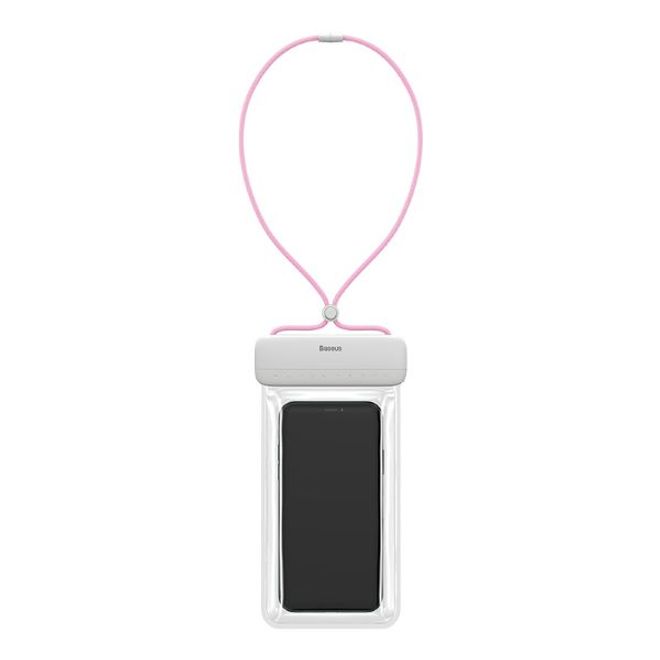 Baseus - Wasserdichtes Universal Cover für Smartphones bis 7.2 Zoll - Let's Go Series - weiss/pink
