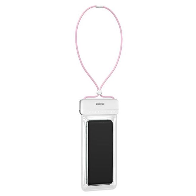 Baseus - Wasserdichtes Universal Cover für Smartphones bis 7.2 Zoll - Let's Go Series - weiss/pink