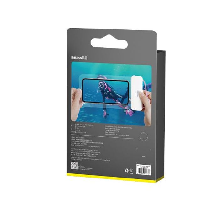 Baseus - Wasserdichtes Universal Cover für Smartphones bis 7.2 Zoll - Let's Go Series - weiss/pink