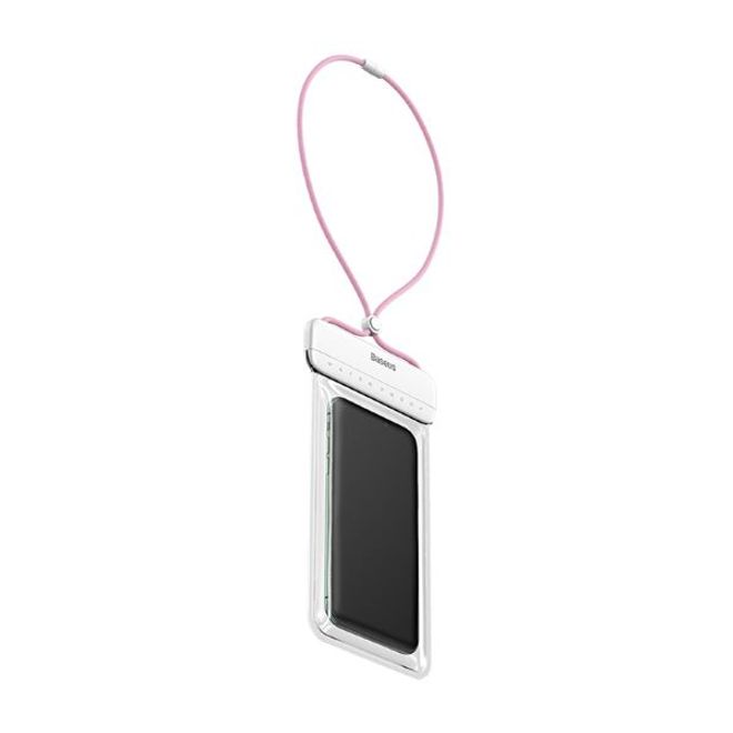 Baseus - Wasserdichtes Universal Cover für Smartphones bis 7.2 Zoll - Let's Go Series - weiss/pink