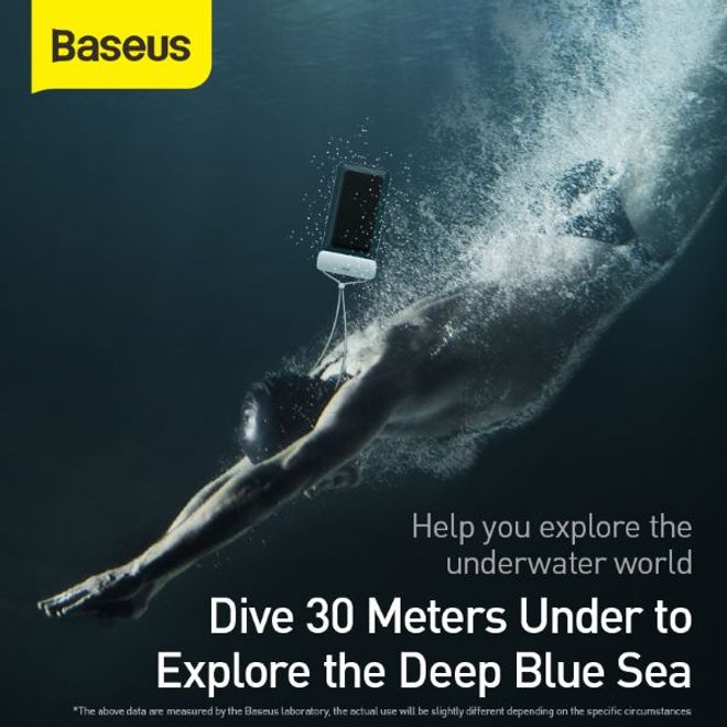 Baseus - Wasserdichtes Universal Cover für Smartphones bis 7.2 Zoll - Let's Go Series - weiss