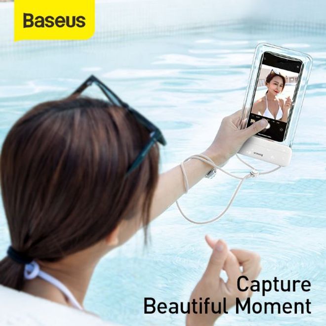 Baseus - Wasserdichtes Universal Cover für Smartphones bis 7.2 Zoll - Let's Go Series - weiss