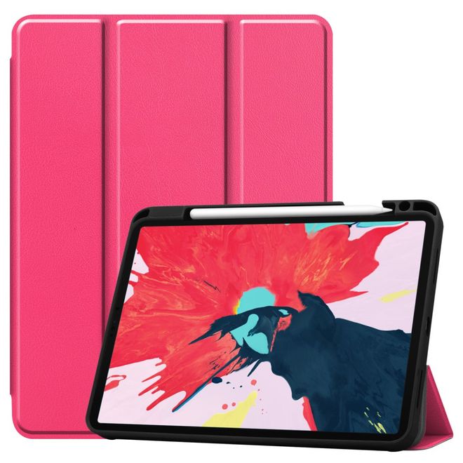 iPad Pro 11 (2022 / 2021 / 2020) Hülle - Dreifach faltbares Leder Case mit Stifthalterung - rosa