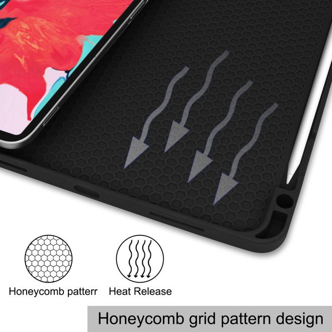 iPad Pro 11 (2022 / 2021 / 2020) Hülle - Dreifach faltbares Leder Case mit Stifthalterung - rosa