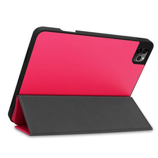 iPad Pro 11 (2022 / 2021 / 2020) Hülle - Dreifach faltbares Leder Case mit Stifthalterung - rosa