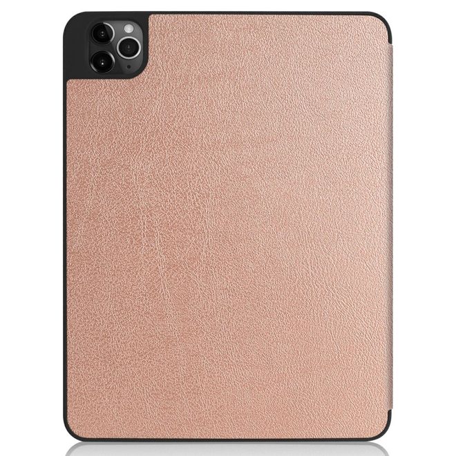 iPad Pro 11 (2022 / 2021 / 2020) Hülle - Dreifach faltbares Leder Case mit Stifthalterung - gold