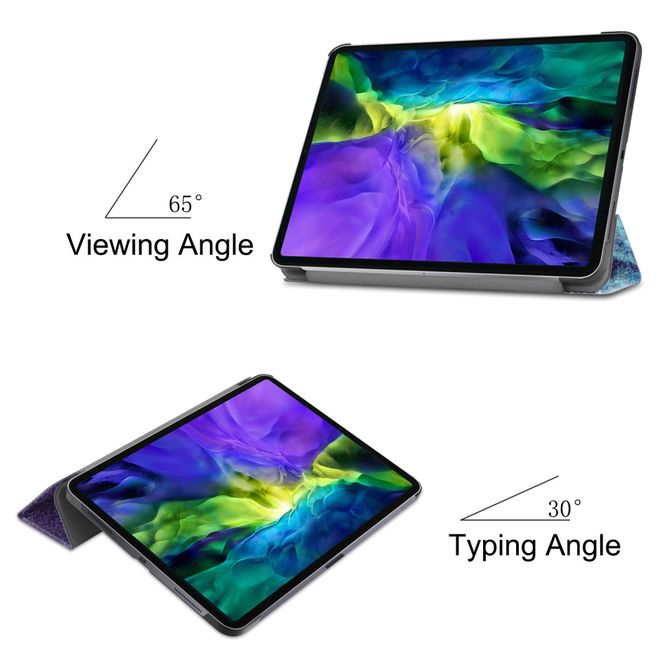iPad Pro 11 (2022 / 2021 / 2020) Hülle - Dreifach faltbares Case aus Leder - Weltall