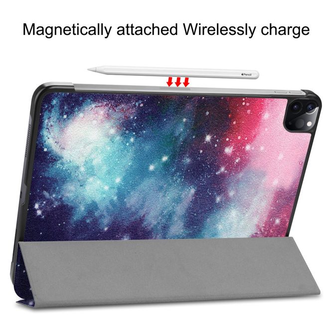 iPad Pro 11 (2022 / 2021 / 2020) Hülle - Dreifach faltbares Case aus Leder - Weltall