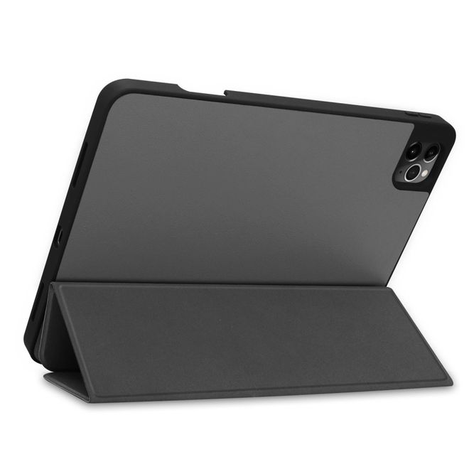 iPad Pro 12.9 (2020) Case - Tri-fold Leather Case with Pen Holder - Grey