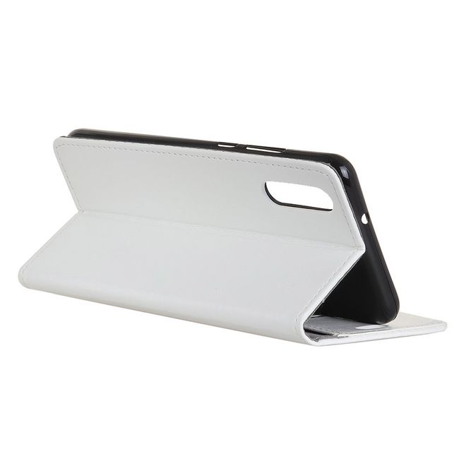 Sony Xperia 10 II Handyhülle - Crazy Horse Leder Bookcover Series - weiss