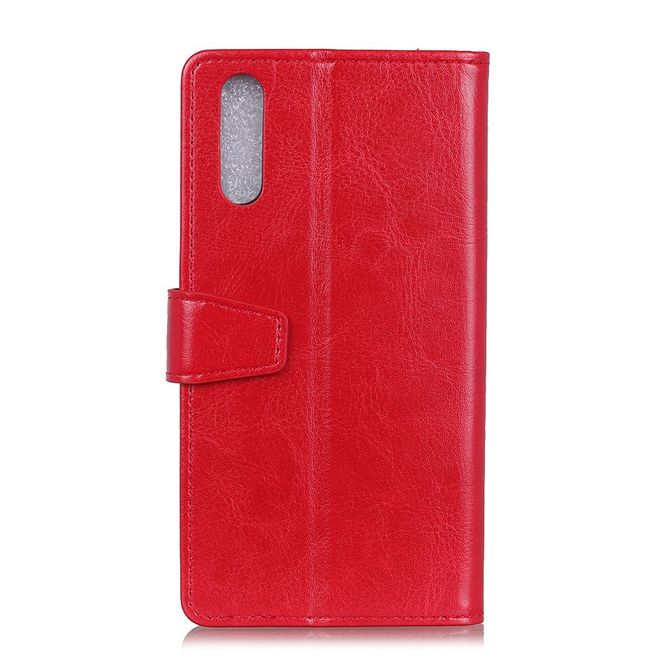 Sony Xperia 10 II Handyhülle - Crazy Horse Leder Bookcover Series - rot