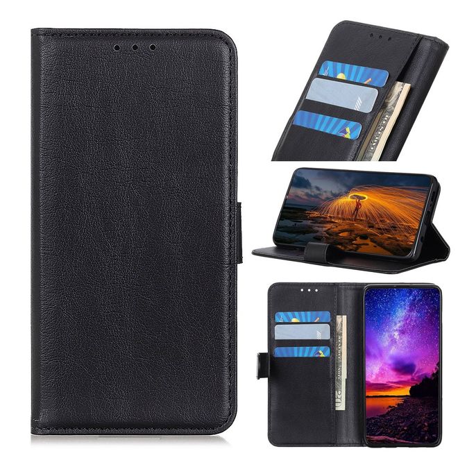 Xiaomi Mi 10 / Mi 10 Pro Handy Hülle - Litchi IV Leder Bookcover Series - schwarz