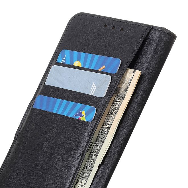 Xiaomi Mi 10 / Mi 10 Pro Handy Hülle - Litchi IV Leder Bookcover Series - schwarz