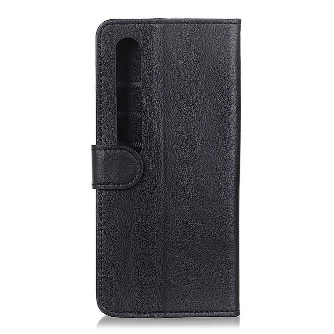 Xiaomi Mi 10 / Mi 10 Pro Handy Hülle - Litchi IV Leder Bookcover Series - schwarz