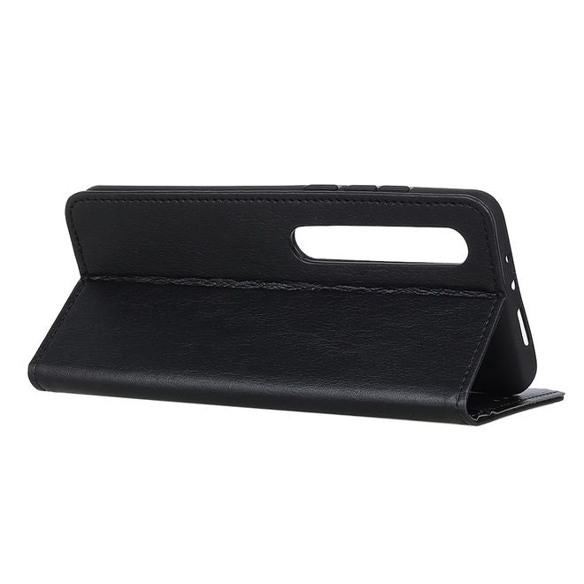 Xiaomi Mi 10 / Mi 10 Pro Handy Hülle - Litchi IV Leder Bookcover Series - schwarz