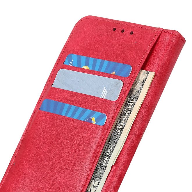 Xiaomi Mi 10 / Mi 10 Pro Handy Hülle - Litchi IV Leder Bookcover Series - rot