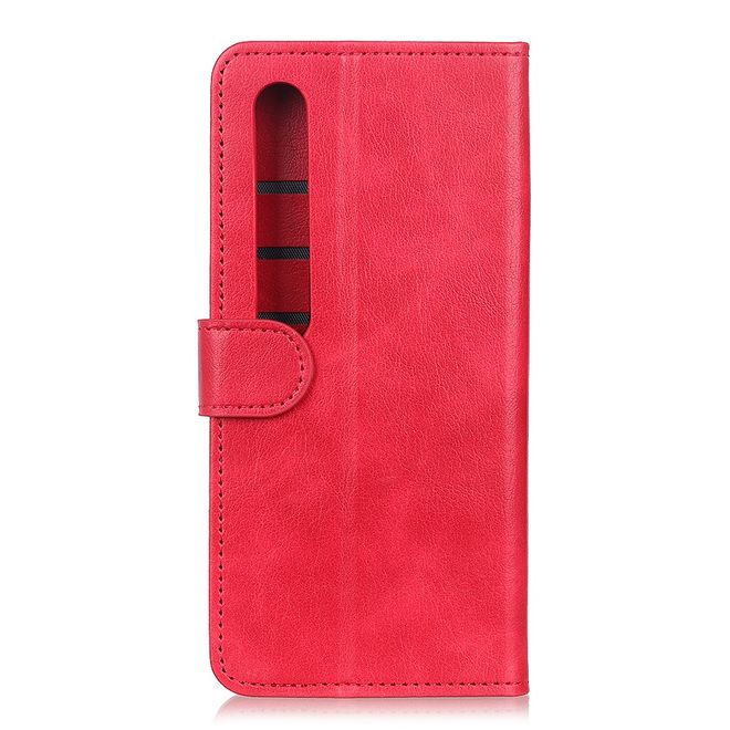 Xiaomi Mi 10 / Mi 10 Pro Handy Hülle - Litchi IV Leder Bookcover Series - rot