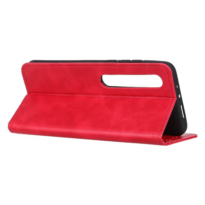 Xiaomi Mi 10 / Mi 10 Pro Handy Hülle - Litchi IV Leder Bookcover Series - rot