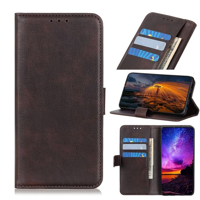 Xiaomi Mi 10 / Mi 10 Pro Handy Hülle - Litchi IV Leder Bookcover Series - kaffeefarben