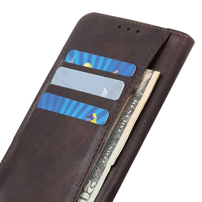 Xiaomi Mi 10 / Mi 10 Pro Handy Hülle - Litchi IV Leder Bookcover Series - kaffeefarben