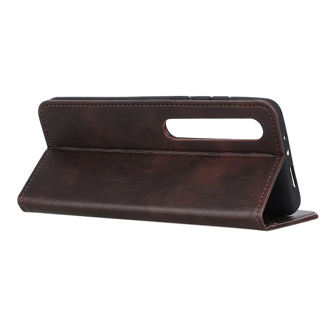 Xiaomi Mi 10 / Mi 10 Pro Handy Hülle - Litchi IV Leder Bookcover Series - kaffeefarben