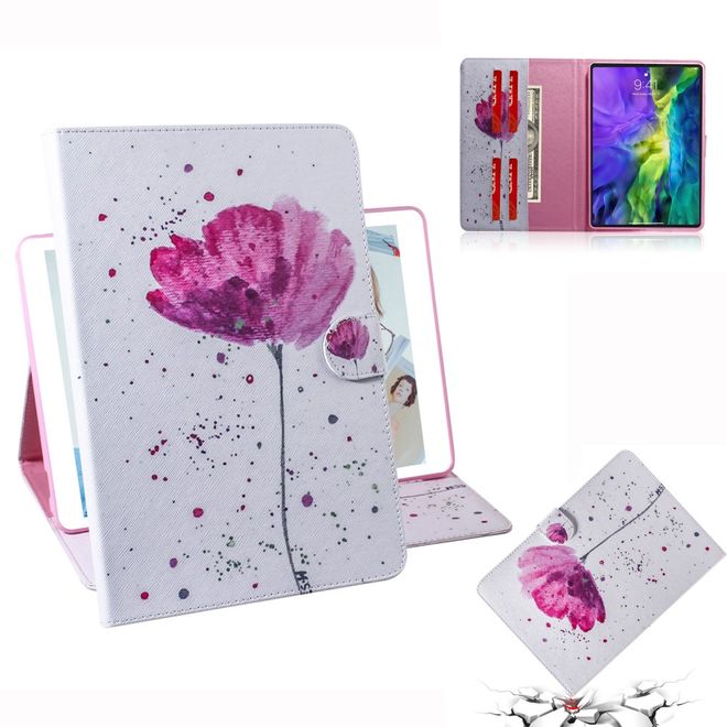 iPad Pro 11 (2022 / 2021 / 2020 / 2018) Hülle - Leder Case - schöne Blume