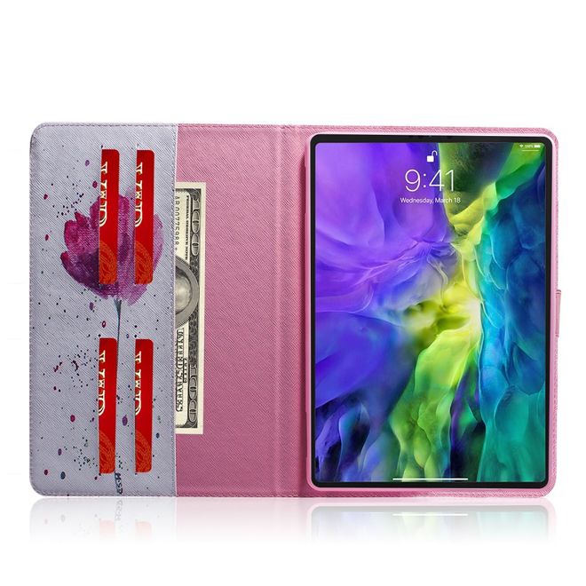 iPad Pro 11 (2022 / 2021 / 2020 / 2018) Hülle - Leder Case - schöne Blume
