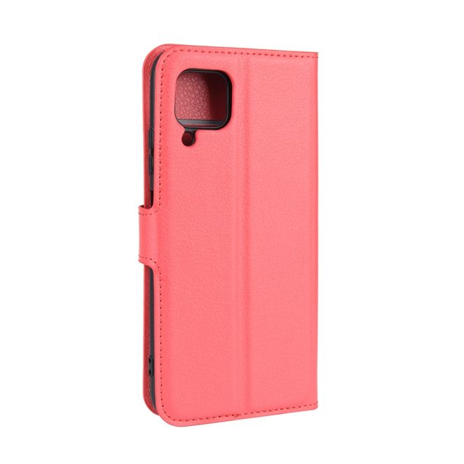 Huawei P40 Lite Handy Hülle - Litchi Leder Bookcover Series - rot