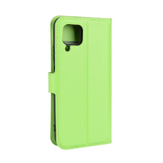 Huawei P40 Lite Handy Hülle - Litchi Leder Bookcover Series - grün