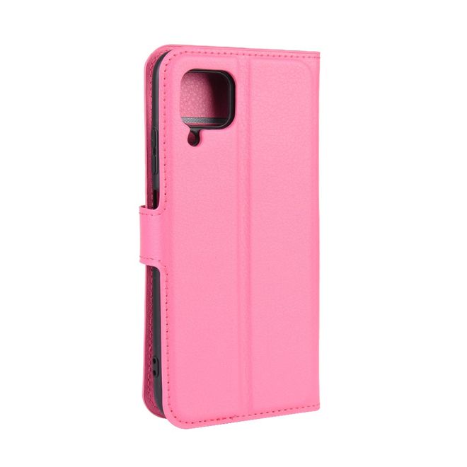 Huawei P40 Lite Handy Hülle - Litchi Leder Bookcover Series - rosa