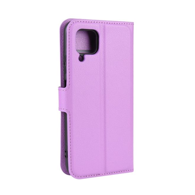 Huawei P40 Lite Handy Hülle - Litchi Leder Bookcover Series - purpur