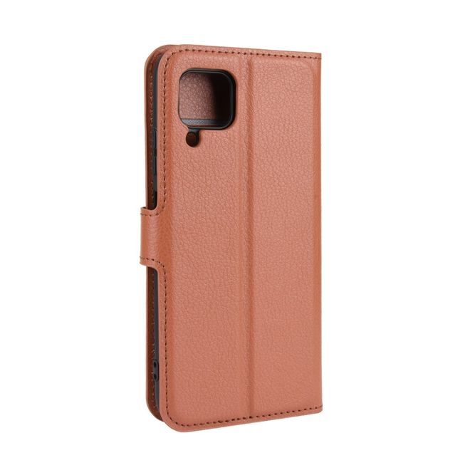 Huawei P40 Lite Handy Hülle - Litchi Leder Bookcover Series - braun