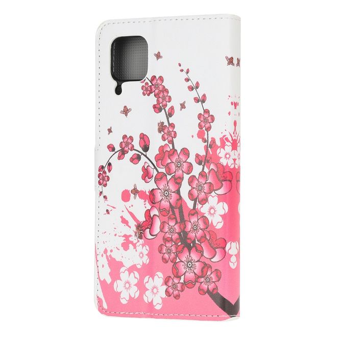 Huawei P40 Lite Handy Hülle - Leder Bookcover Image Series - pinke Blumen