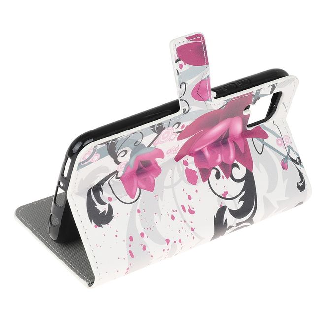 Huawei P40 Lite Handy Hülle - Leder Bookcover Image Series - Lotusblüte