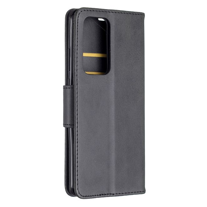 Huawei P40 Pro Handy Hülle - Classic IV Leder Bookcover Series - schwarz