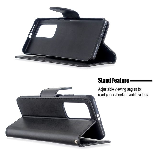 Huawei P40 Pro Handy Hülle - Classic IV Leder Bookcover Series - schwarz