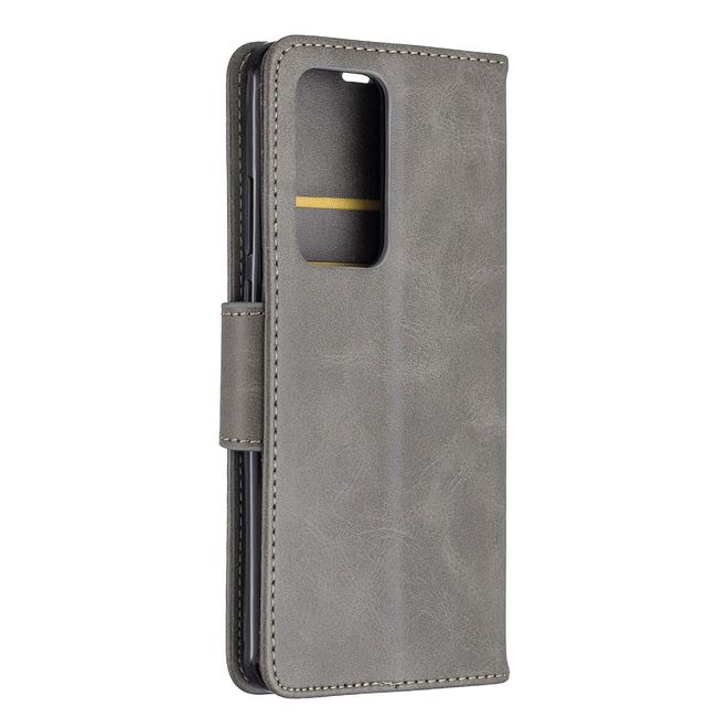Huawei P40 Pro Handy Hülle - Classic IV Leder Bookcover Series - grau