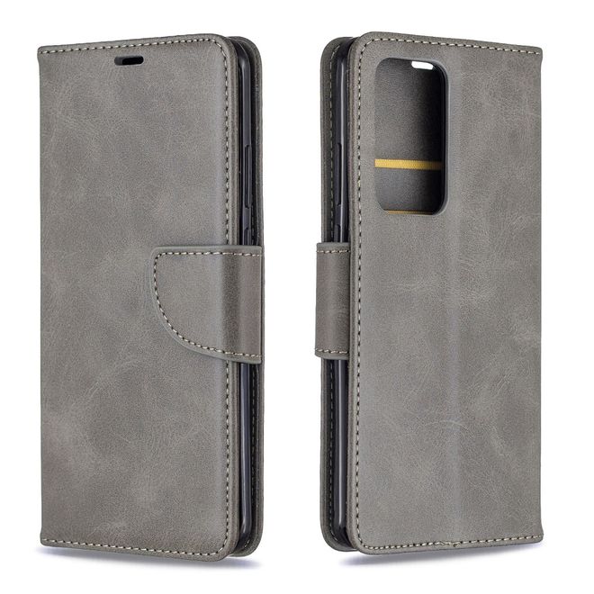 Huawei P40 Pro Handy Hülle - Classic IV Leder Bookcover Series - grau