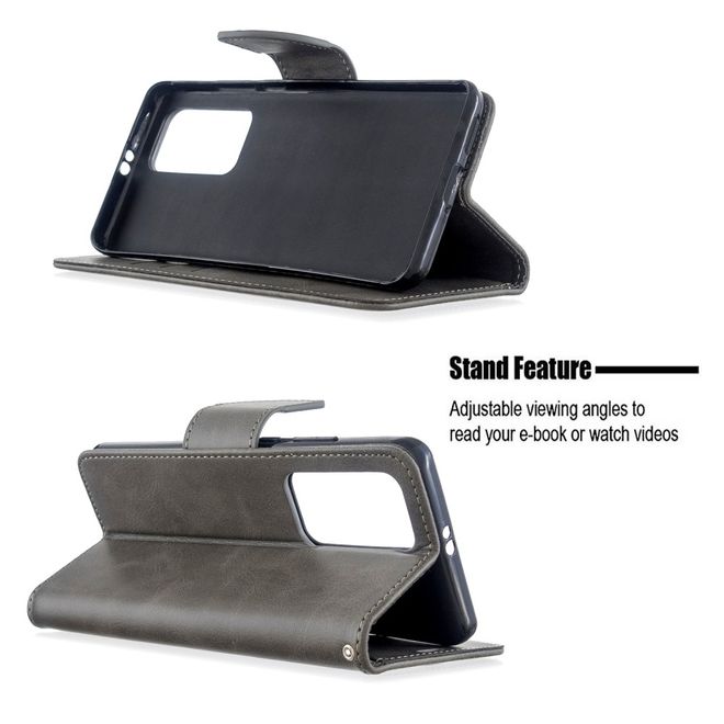 Huawei P40 Pro Handy Hülle - Classic IV Leder Bookcover Series - grau