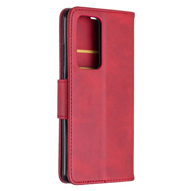 Huawei P40 Pro Handy Hülle - Classic IV Leder Bookcover Series - rot