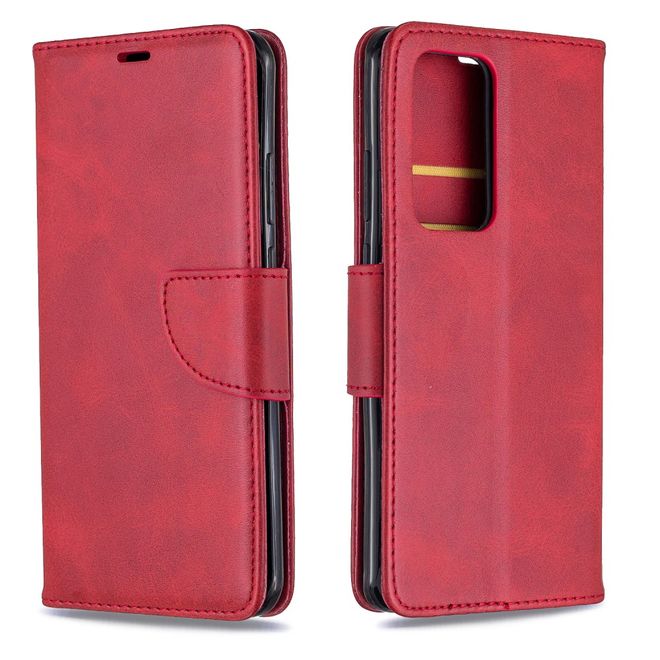 Huawei P40 Pro Handy Hülle - Classic IV Leder Bookcover Series - rot