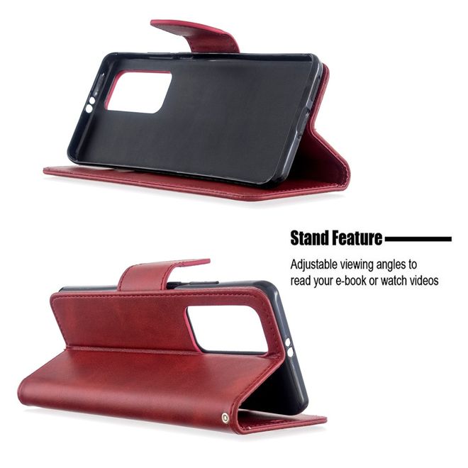 Huawei P40 Pro Handy Hülle - Classic IV Leder Bookcover Series - rot