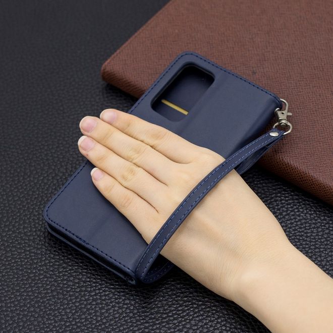 Huawei P40 Pro Handy Hülle - Classic IV Leder Bookcover Series - dunkelblau