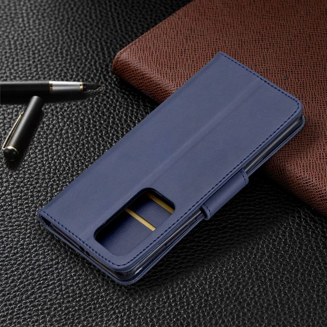 Huawei P40 Pro Handy Hülle - Classic IV Leder Bookcover Series - dunkelblau